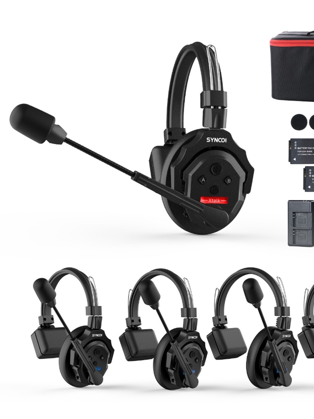 SYNCO XTALK X5 2.4GHz Full Duplex Wireless Intercom Headset System (Open Box)